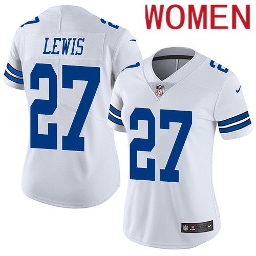 Women Dallas Cowboys #27 Jourdan Lewis Nike White Vapor Limited NFL Jersey->women nfl jersey->Women Jersey